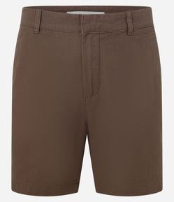 Bermuda em Sarja com Textura e Cós Fixo