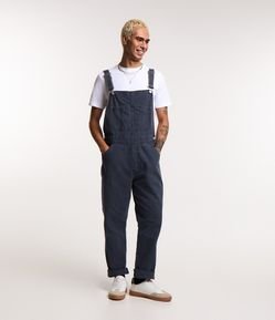 Jardineira em Sarja Estonada com Alça de Cadarço