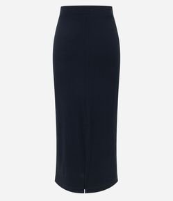 Saia Midi em Ribana com Cós Elástico e Textura Canelada