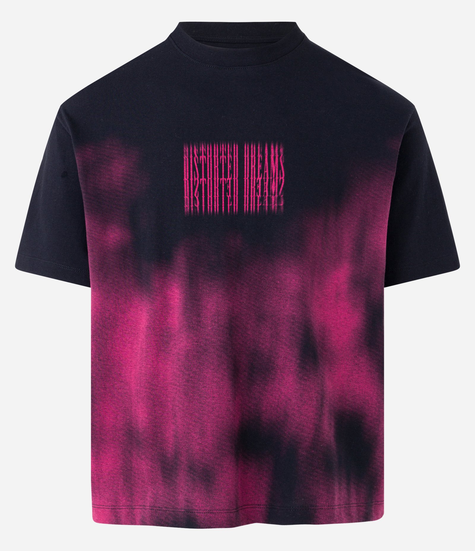 Camiseta Boxy em Algodão com Estampa Distorted Dreams Preto/Rosa 5
