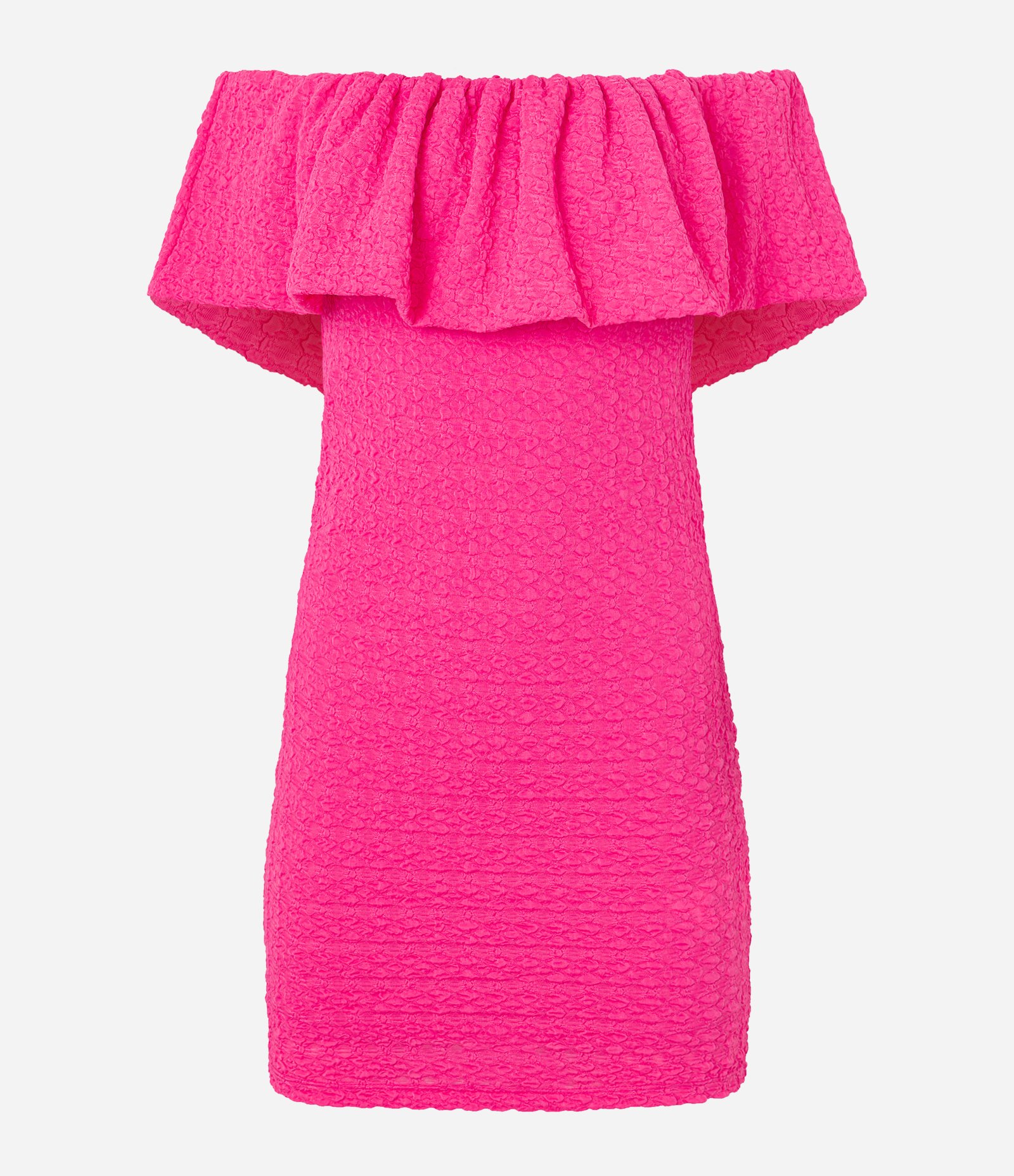 Vestido Ombro a Ombro com Babado e Texturas Rosa 6