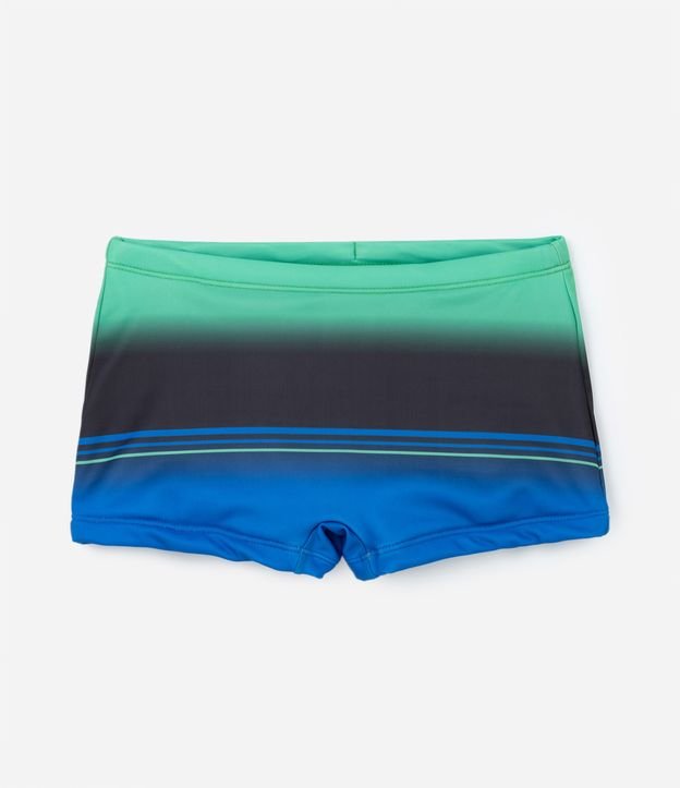 Sunga Boxer Infantil com Proteção UV e Estampa Blocada - Tam 6 a 14 anos