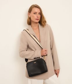 Bolsa Transversal Média em PU com Alça Gorgorão