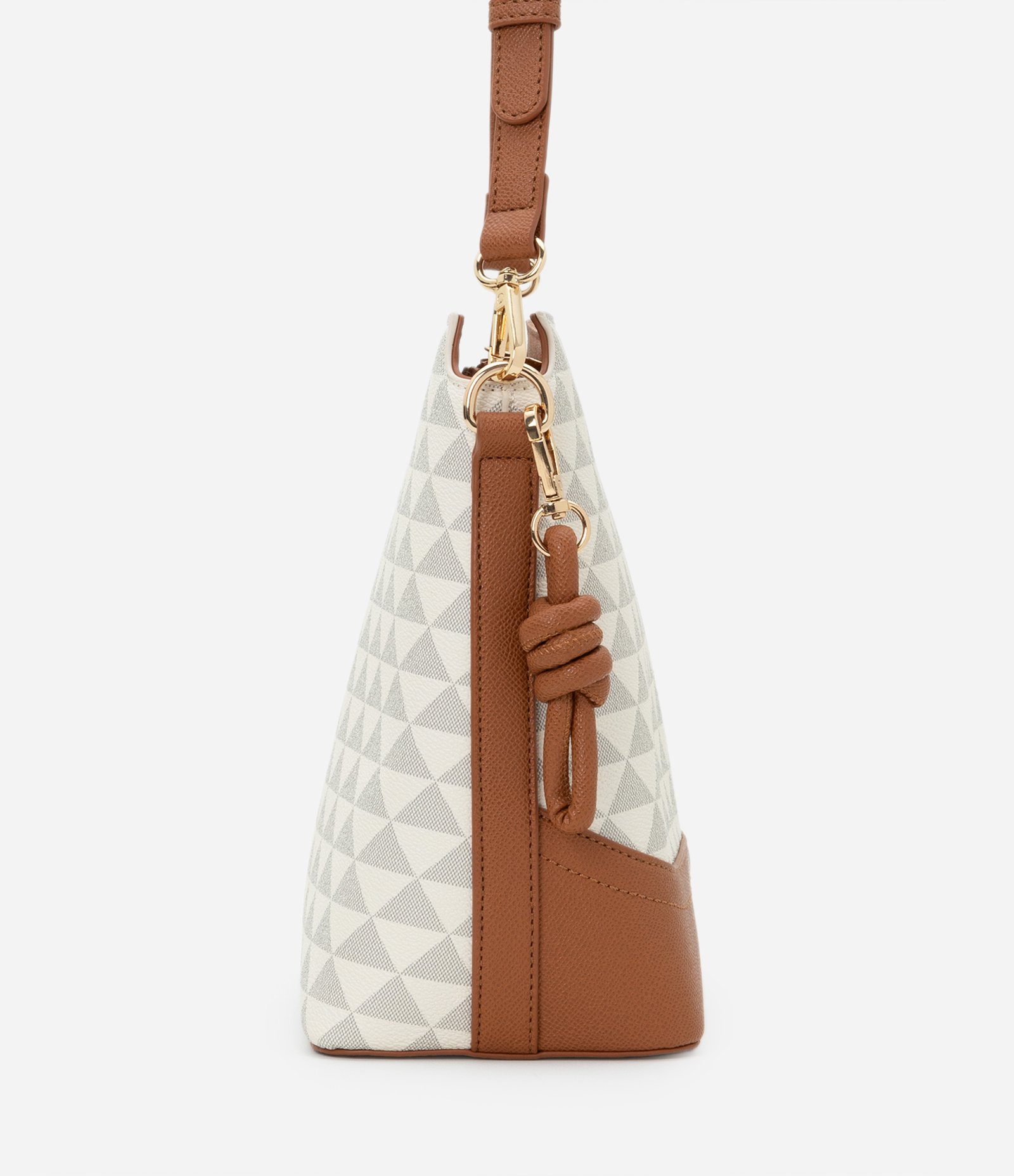 Bolsa Transversal Média com Estampa de Triângulo Off White 2