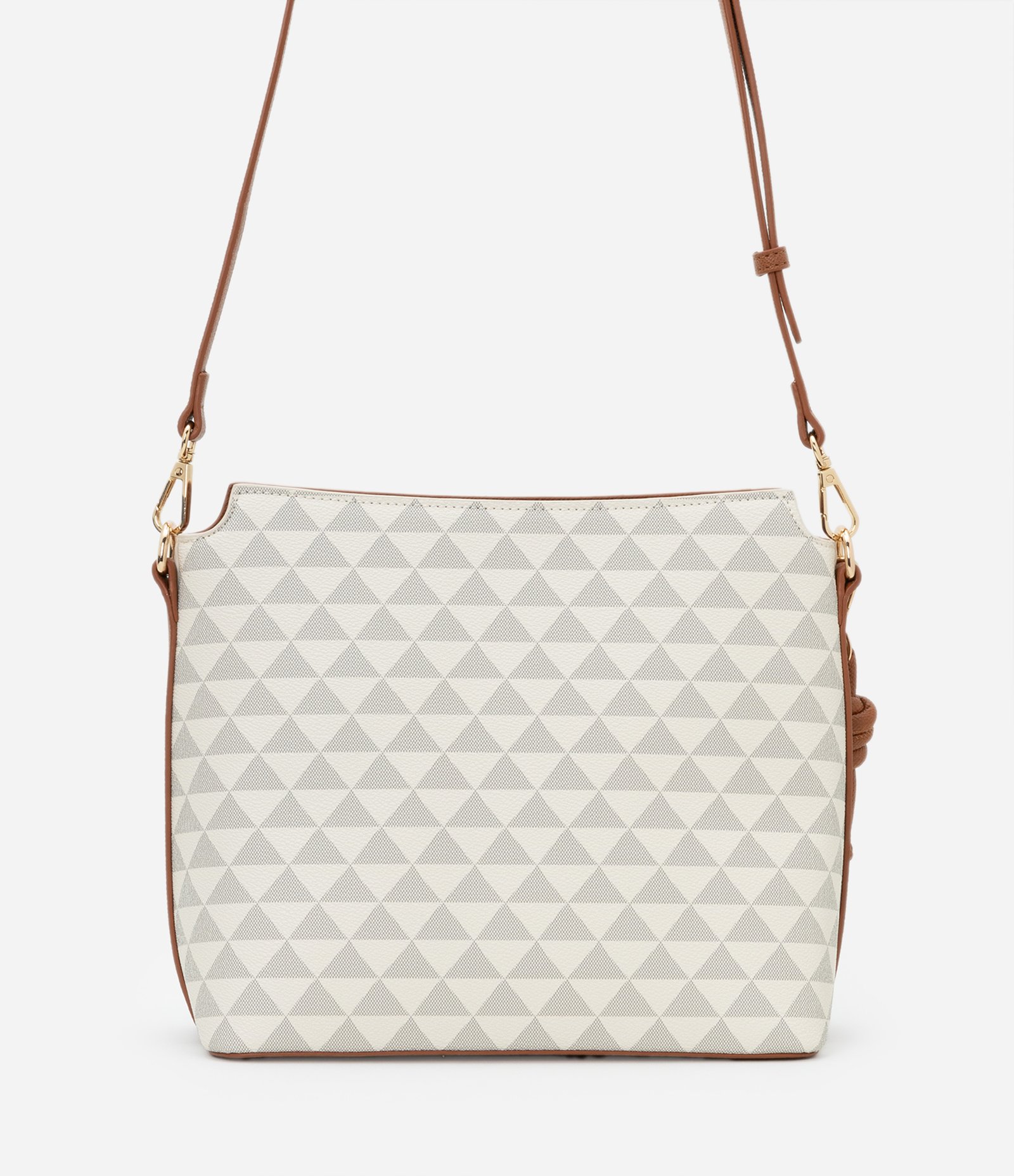 Bolsa Transversal Média com Estampa de Triângulo Off White 3