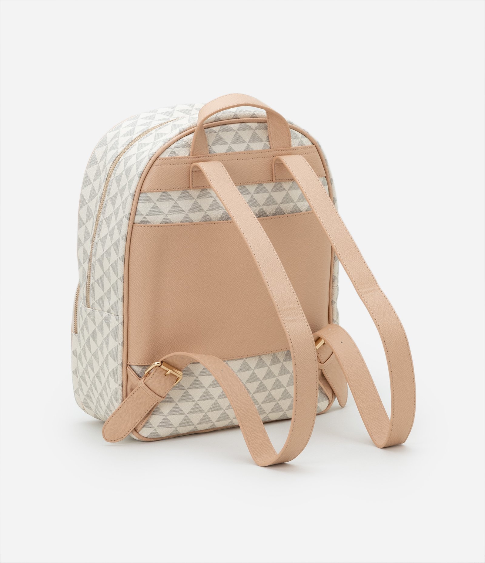 Mochila Grande com Pompom e Estampa Triângulo Off White 6