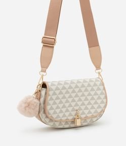 Bolsa Transversal com Tampa e Cadeado Decorativo