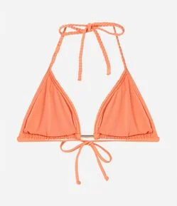Biquíni Top Cortininha em Poliamida com Alças Trançadas