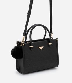 Bolsa Satchel Pequena com Alças Duplas e Texturizada