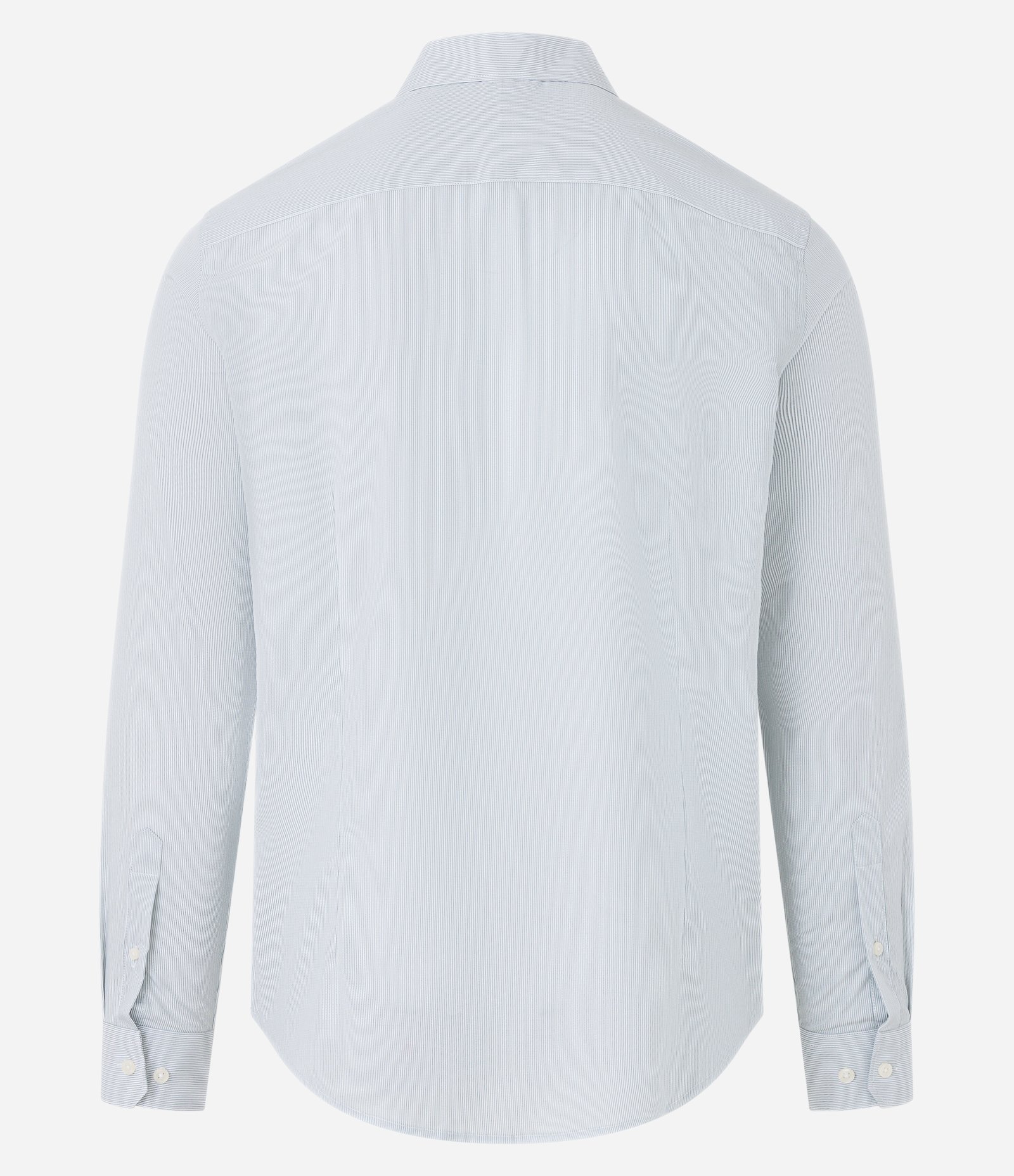 Camisa com Fibra de Bambu Maquinetada com Listras Azul Claro 7