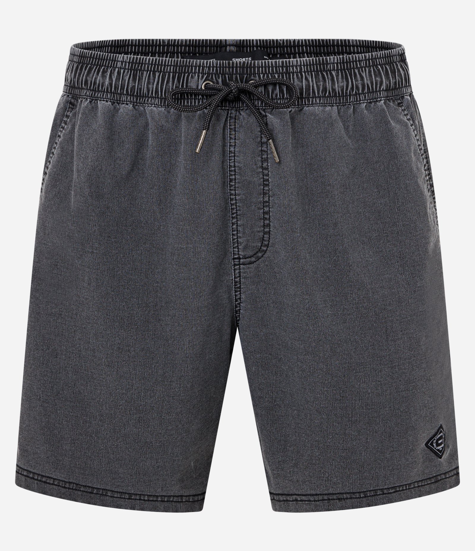 Bermuda em Microfibra Textura Lavada e Cós Elástico Preto 5