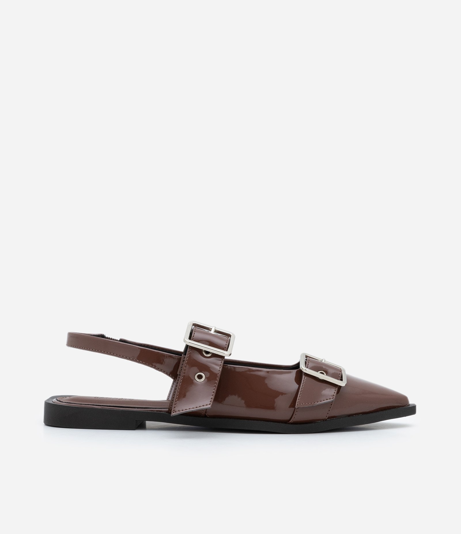 Sapatilha Slingback com Bico Fino e Fivelas 1