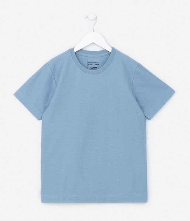 Camiseta Comfort Infantil com Leve Textura - Tam 5 a 14 anos