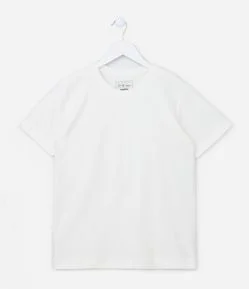 Camiseta Comfort Infantil Texturizada em Malha Flamê - Tam 5 a 14 anos