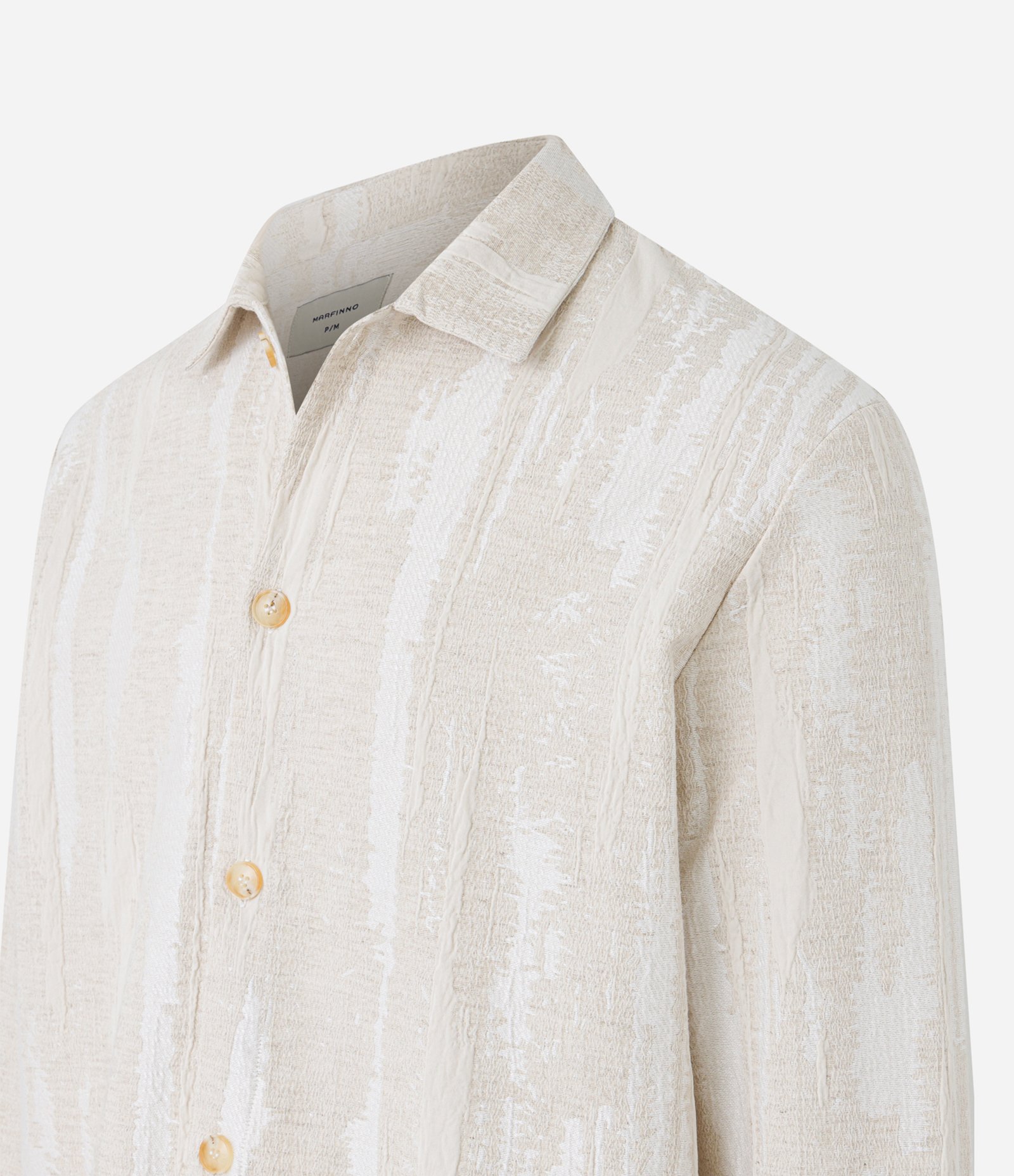 Jaqueta em Sarja com Textura Jacquard Bege 7