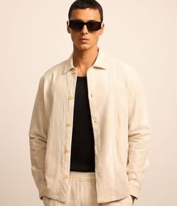 Jaqueta em Sarja com Textura Jacquard