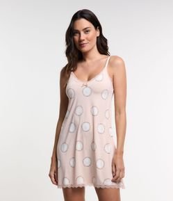 Camisola Alcinha em Poliamida com Renda no Decote