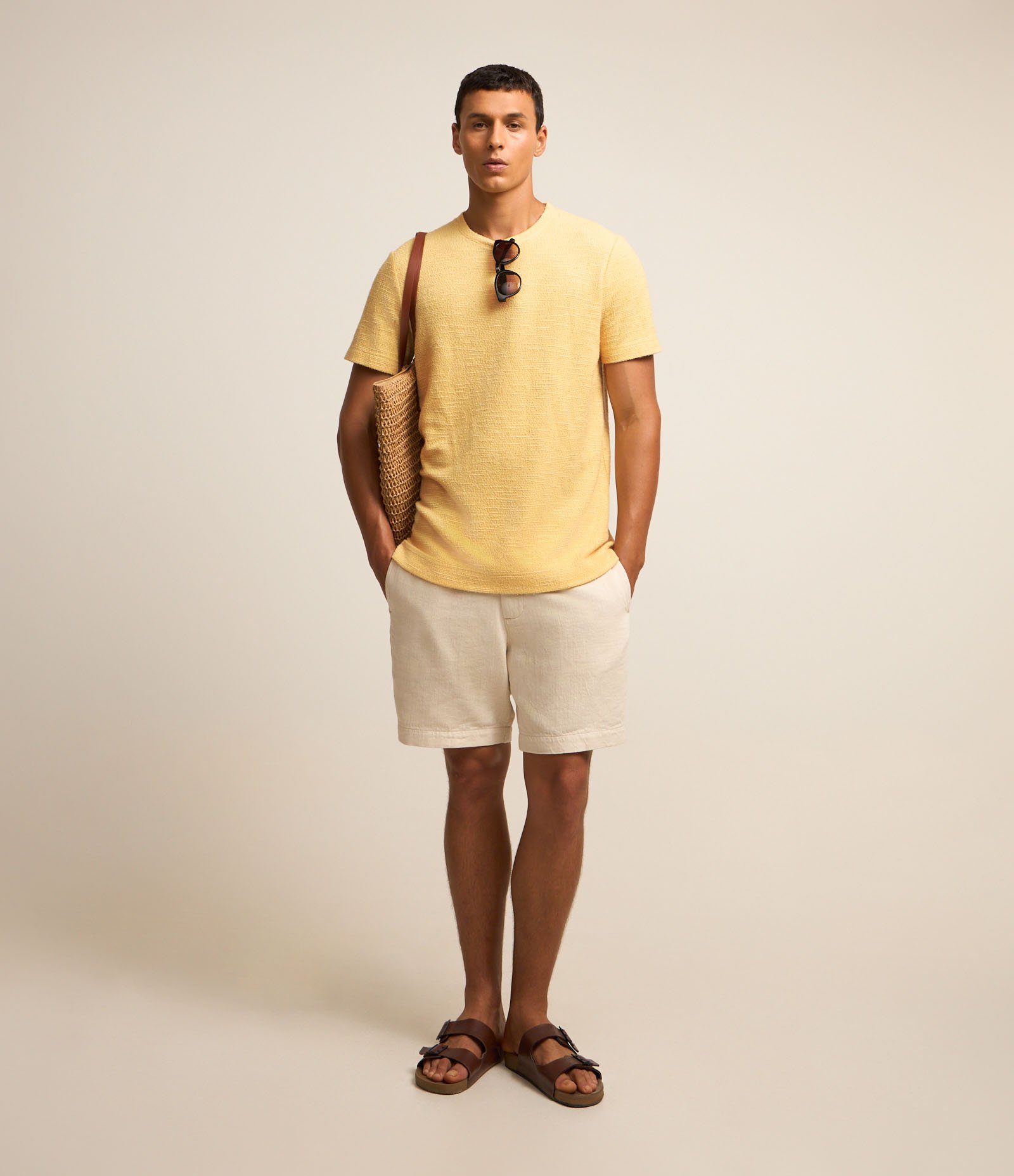 Camiseta Regular em Malha Texturizada 2