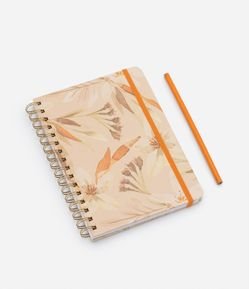 Kit de Escritório com Caderno e Lápis com Estampa Floral