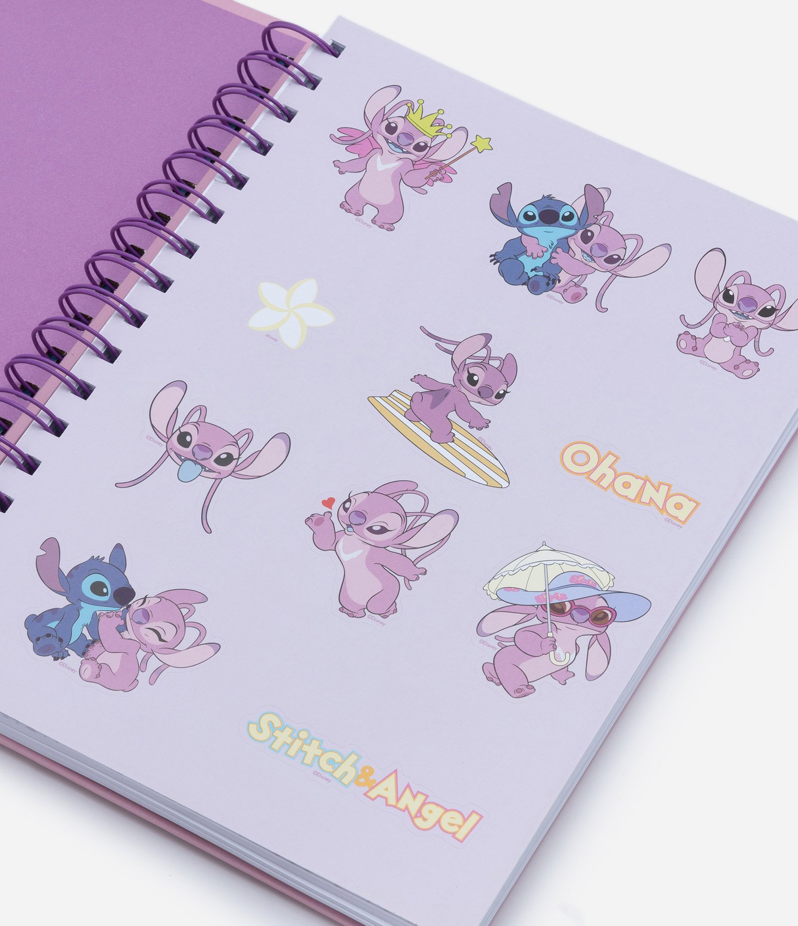 Caderno com Espiral com Estampa Angel e Adesivos Lilás 3
