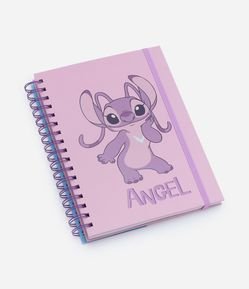 Caderno com Espiral com Estampa Angel e Adesivos