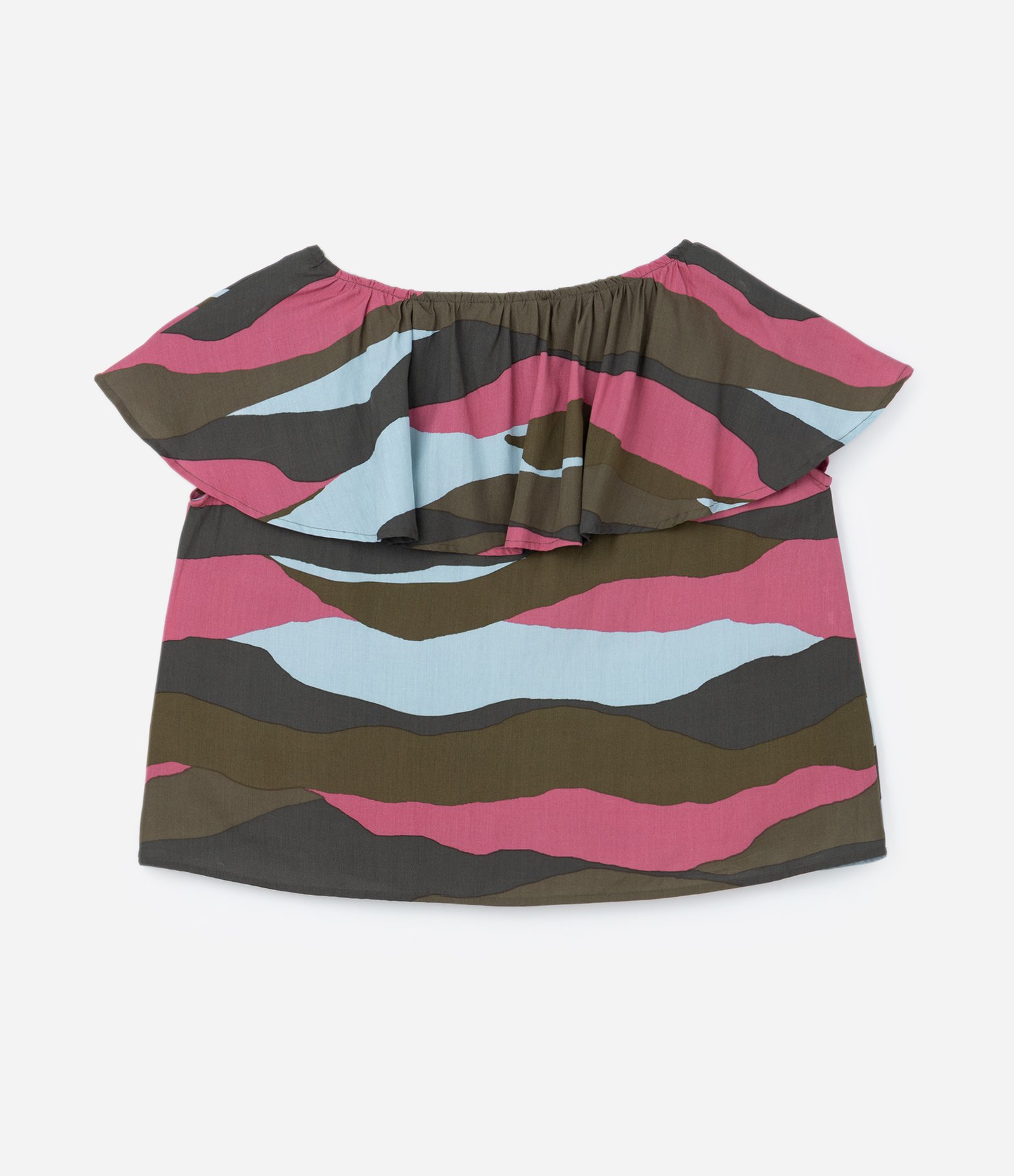 Blusa Ombro a Ombro em Viscose com Babado Curve & Plus Size Multicores 6