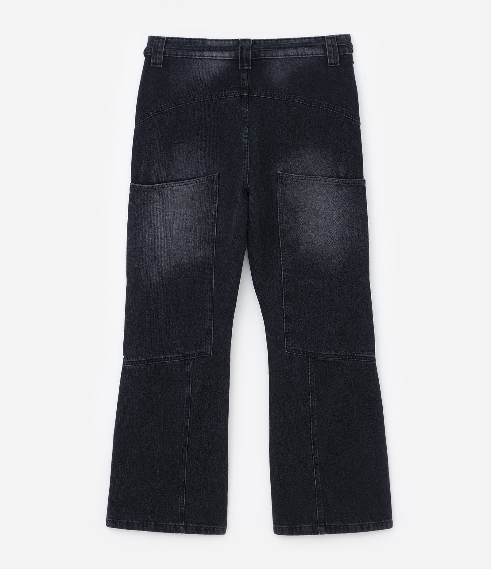 Calça Flare Jeans com Ilhós e Cinto Preto 6