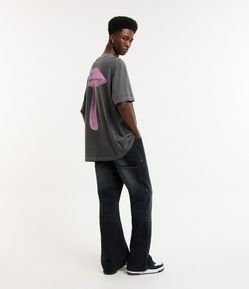 Calça Flare Jeans com Ilhós e Cinto