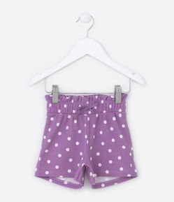 Short Clochard Infantil Canelado com Estampa Poá - Tam 1 A 5 Anos