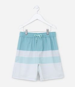 Bermuda Infantil em Microfibra com Estampa Blocos de Cor - Tam 5 a 14 Anos