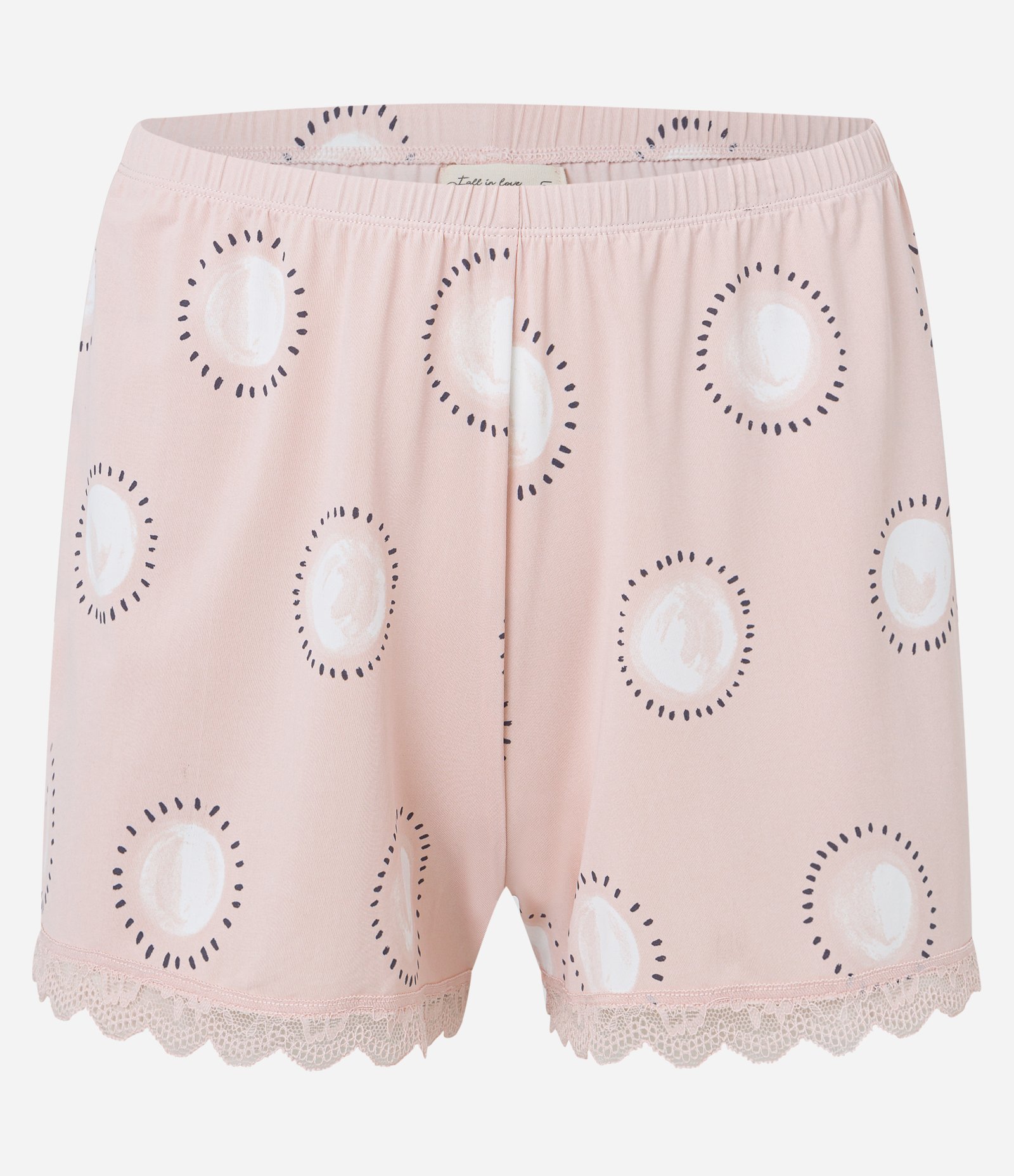 Pijama Short Doll com Detalhes em Renda e Estampa Circulos Rosa Claro 8