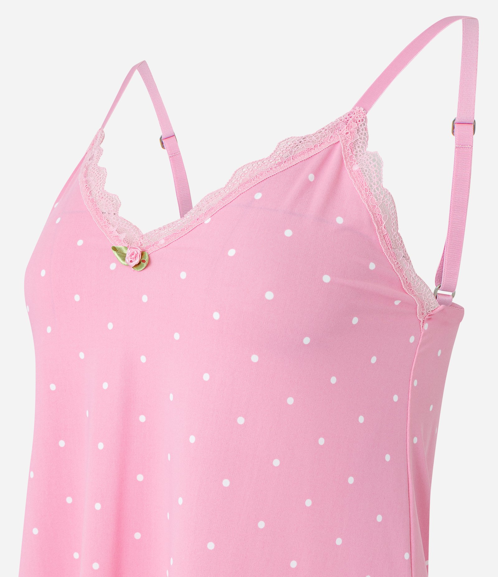 Pijama Short Doll em Microfibra com Estampa Poá Rosa 7