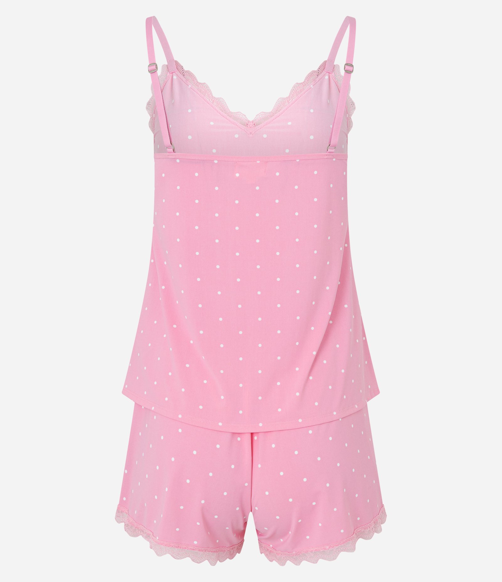 Pijama Short Doll em Microfibra com Estampa Poá Rosa 8