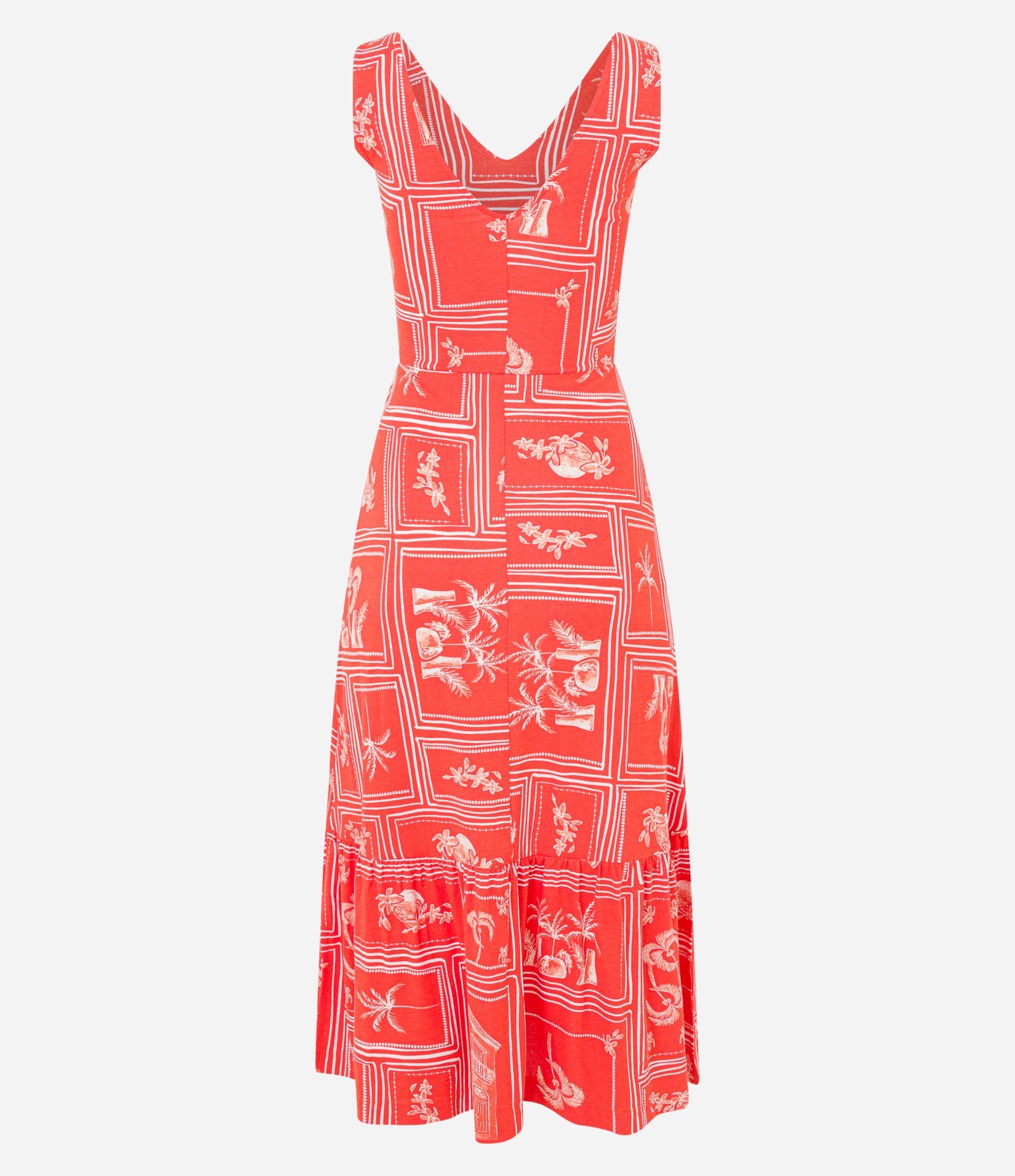 Vestido New Midi em Viscose com Amarração na Cintura Laranja 7