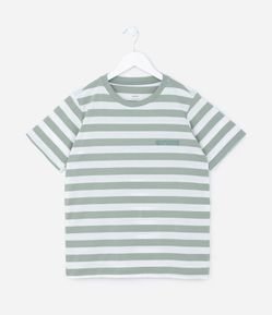 Camiseta Infantil Comfort com Estampa Listrada - Tam 5 a 14 anos