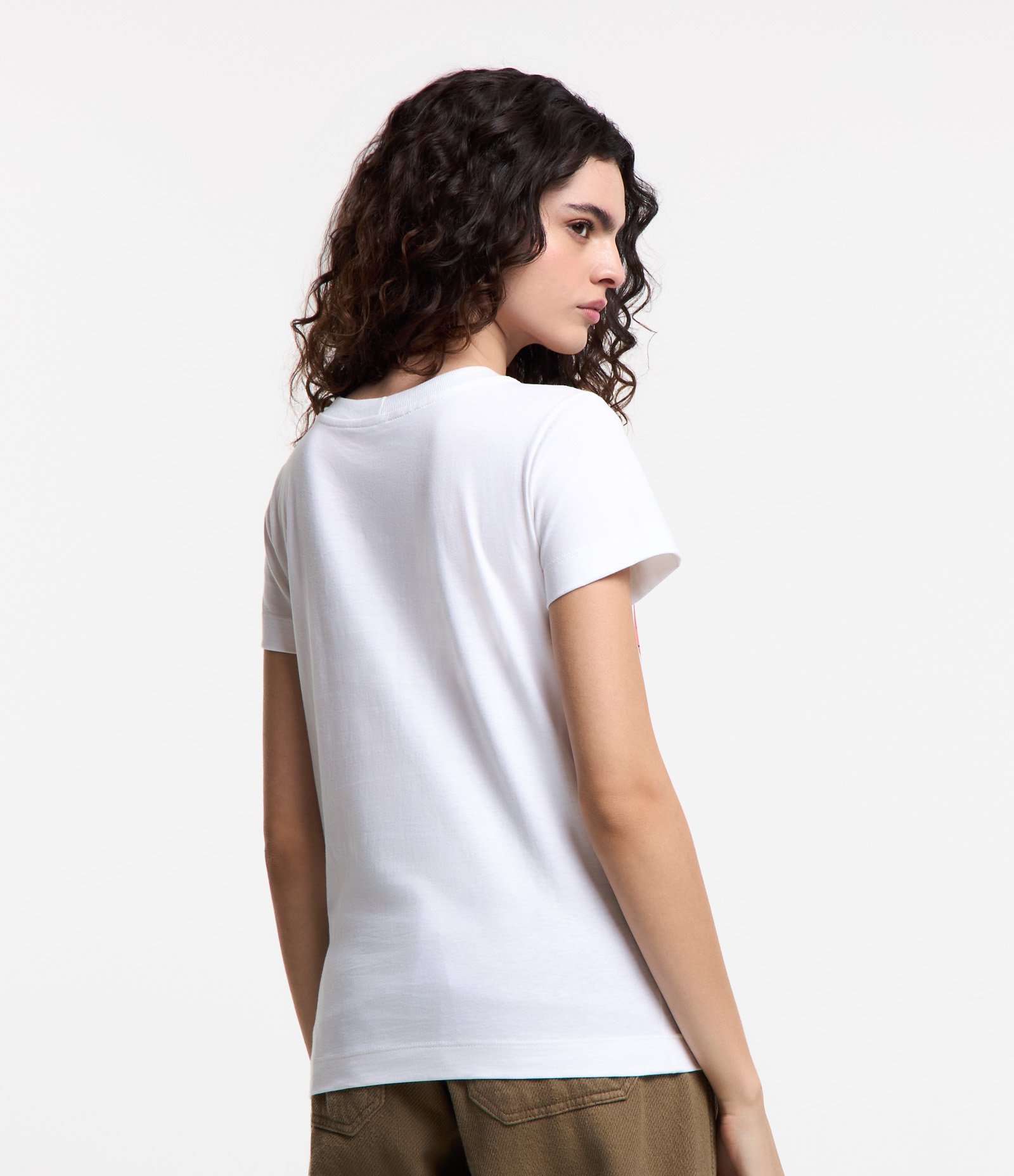 Camiseta em Algodão com Estampa Divertida Coração Boêmio Branco 3