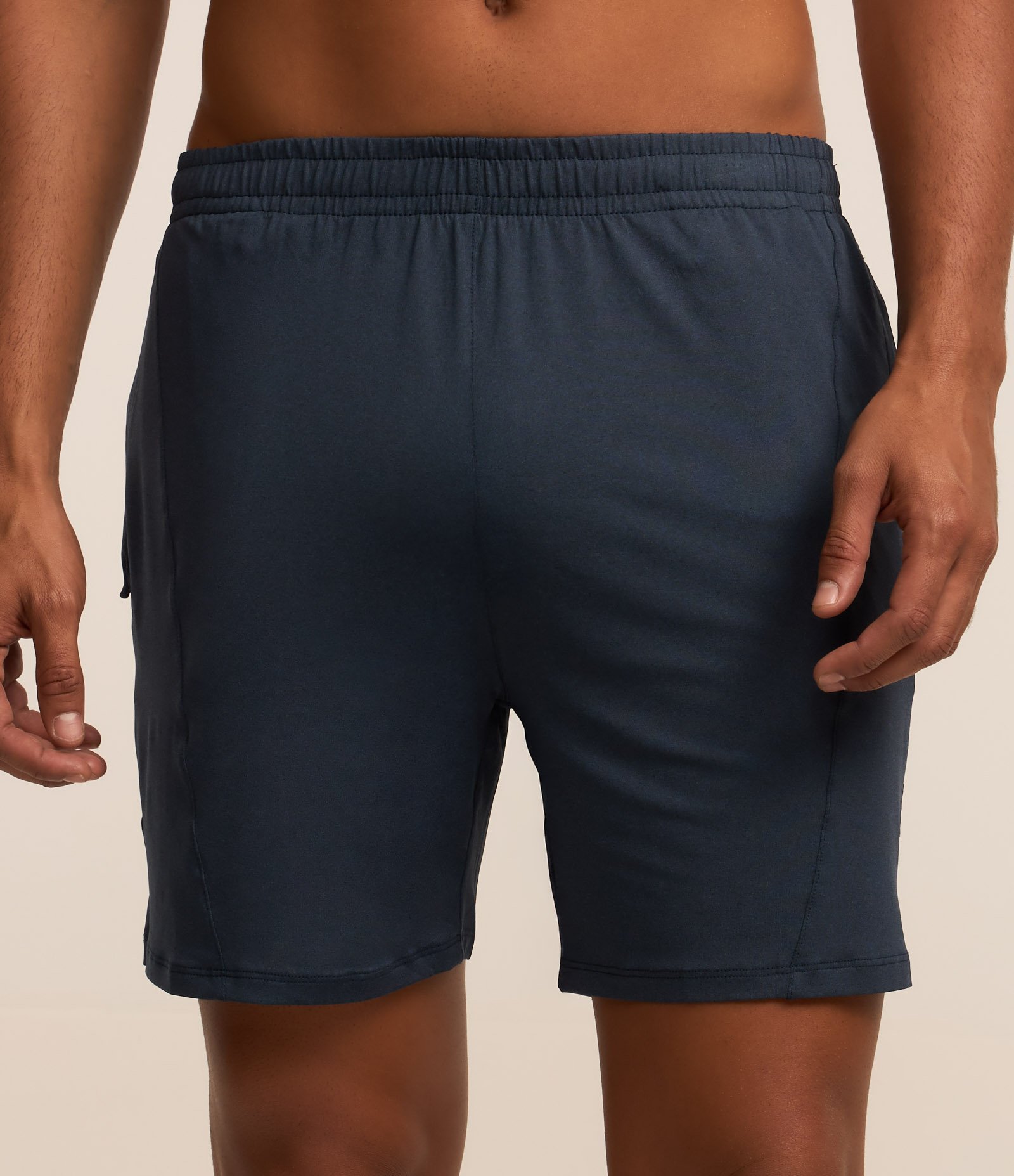 Bermuda Esportiva em Tecnologia Dry com Mescla e Recorte Azul 2