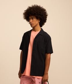 Camisa Relaxed em Tricoline com Textura Bowling