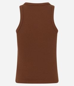 Blusa Regata Básica em Ribana com Leve Textura