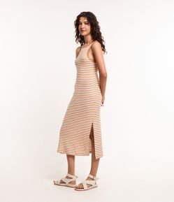 Vestido Regata Midi Listrado em Ribana