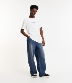 Calça Super Baggy em Jeans com Fivelas Laterais