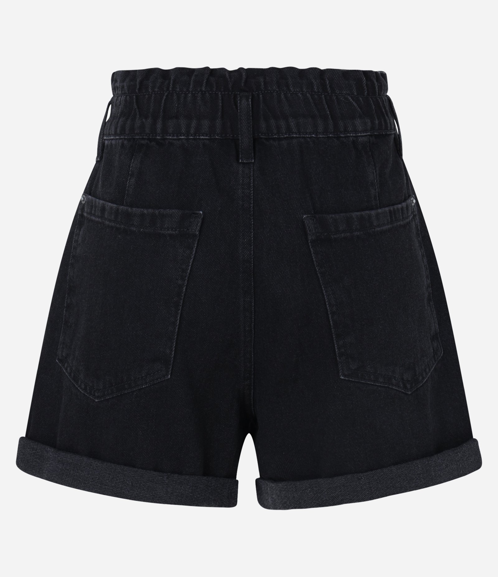 Short Baggy Cintura Alta em Jeans com Cós Duplo Preto 6