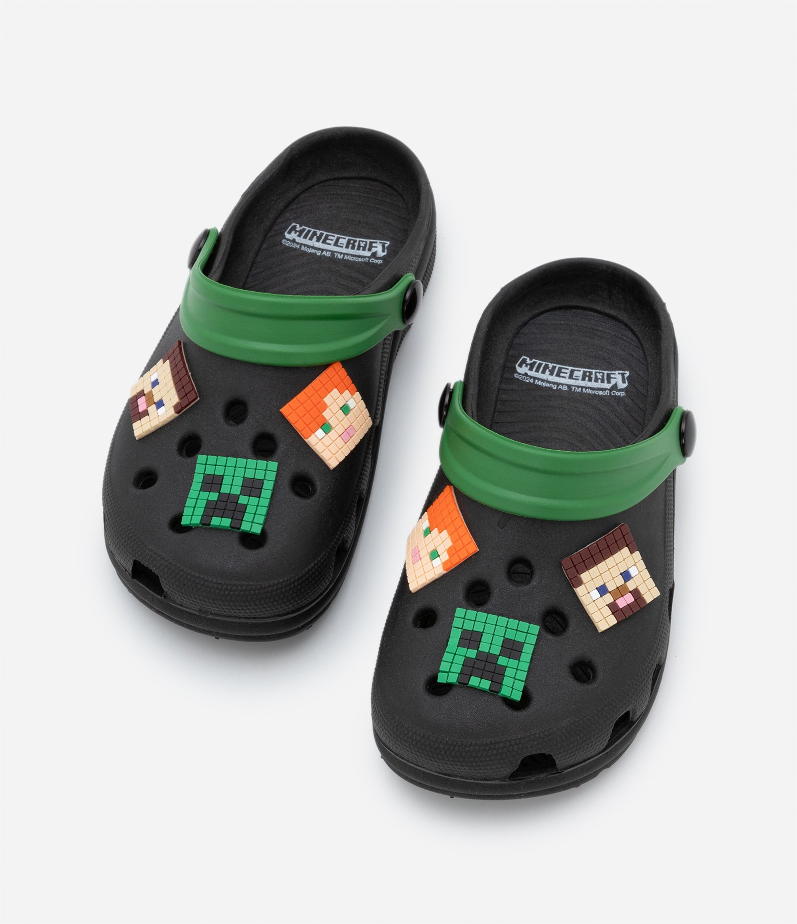 Sandália Babuche Infantil com Patch do Minecraft - Tam 22 ao 34 Preto 3