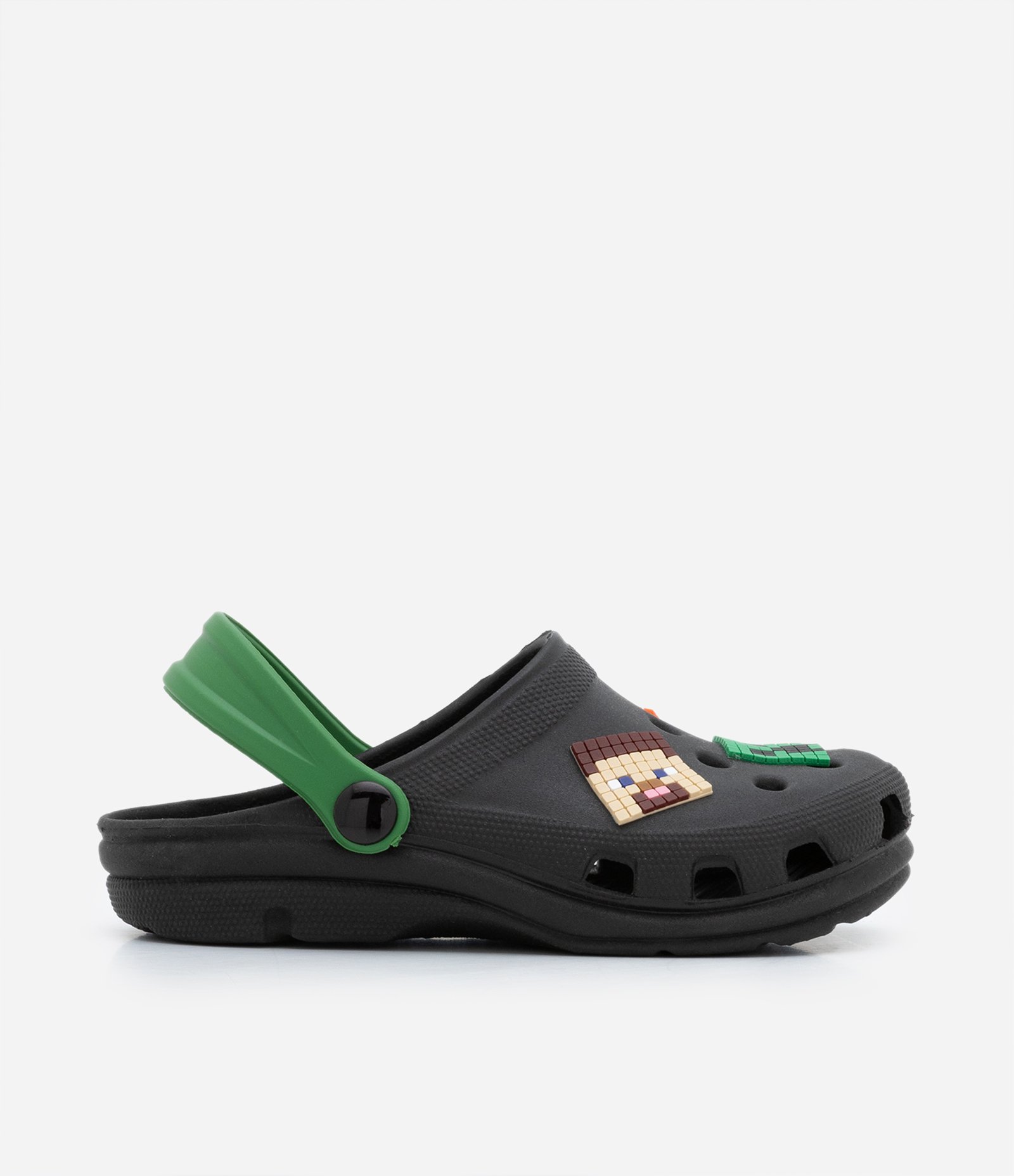 Sandália Babuche Infantil com Patch do Minecraft - Tam 22 ao 34 Preto 5