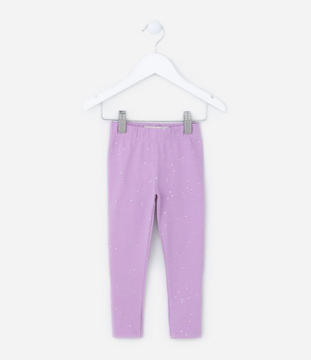 Calça Legging Infantil em Cotton com Brilhinhos - Tam 1 A 5 Anos