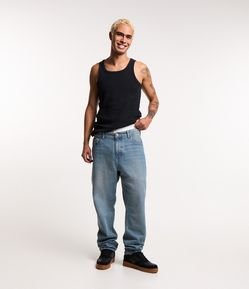 Calça Loose em Jeans com Cós Cueca