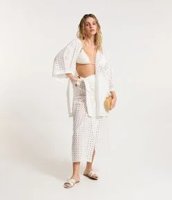 Saída de Praia Saia Envelope em Laise com Amarração