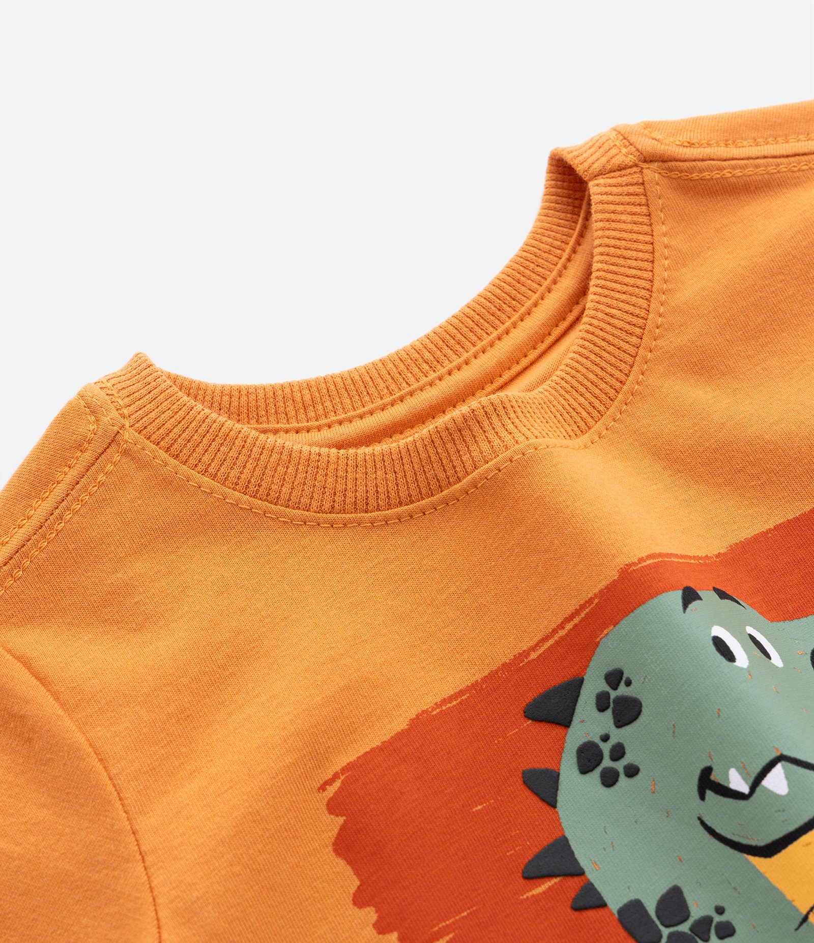 Camiseta Infantil Comfort com Estampa do Tigresaurus - Tam 1 a 5 anos Laranja 3