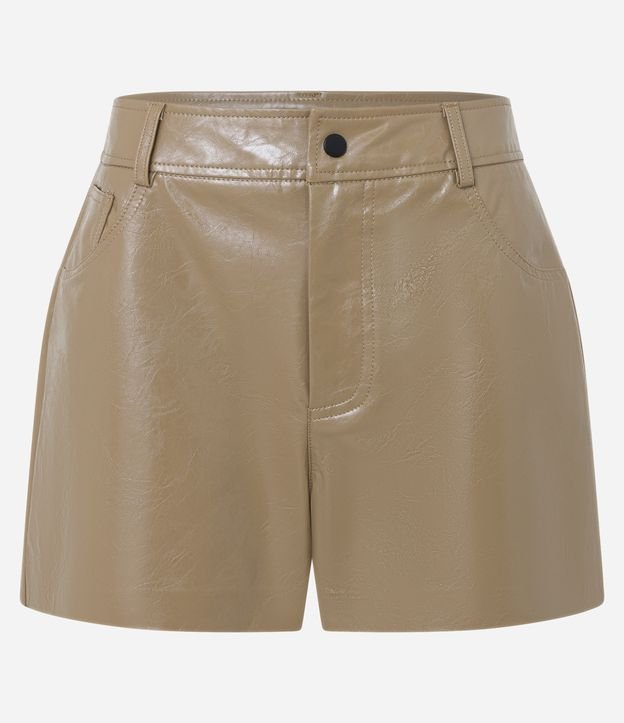 Short Curto em Vinil com Bolsos