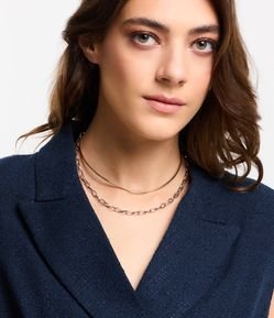 Colar Duplo Curto com Banho Misto